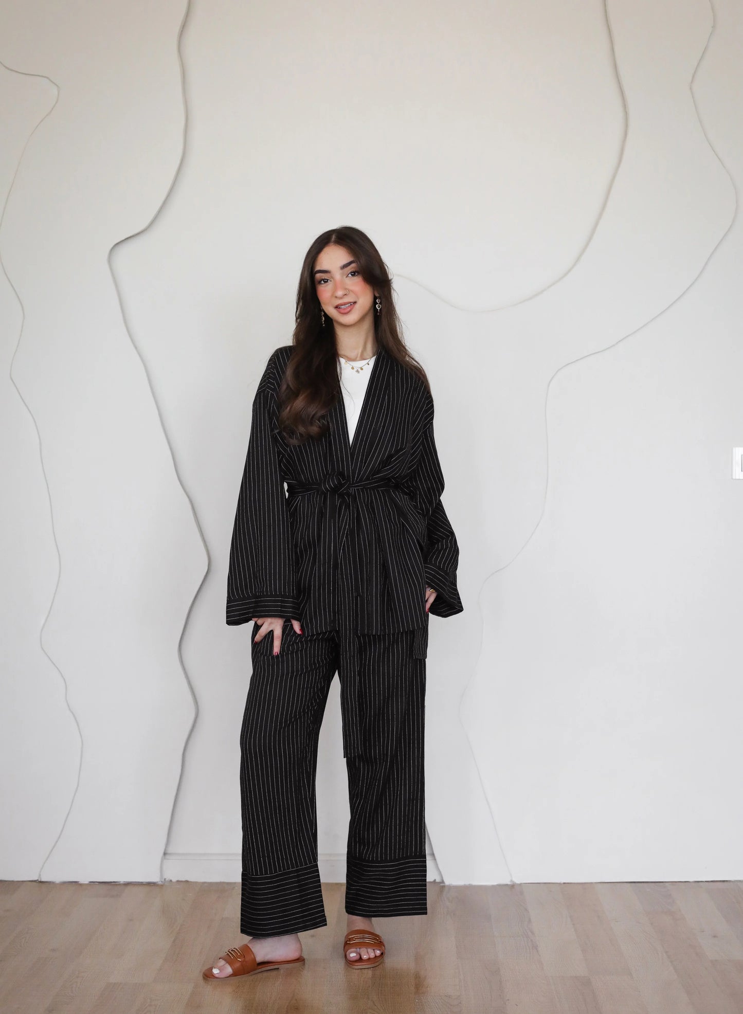Stripped Linen Set - Amalia