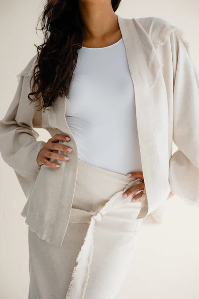 S-CA97 The Sol Linen Cardigan - AED