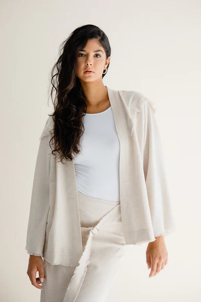 S-CA97 The Sol Linen Cardigan - AED