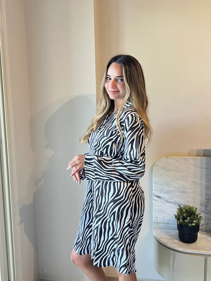 Zebra satin shirt dress - Chummy