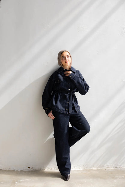 The Denim Muse Set - peach and mint