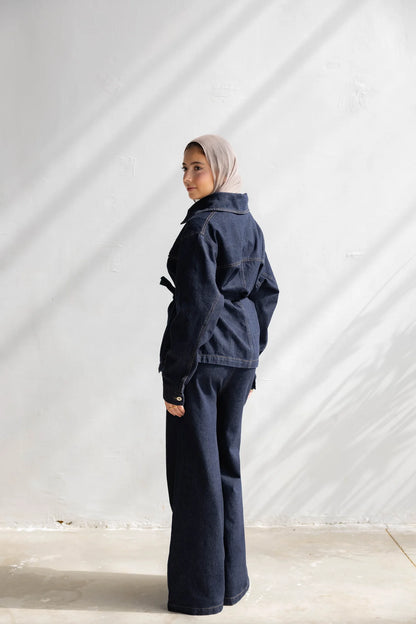 The Denim Muse Set - peach and mint