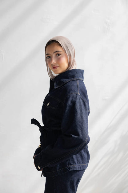 The Denim Muse Set - peach and mint