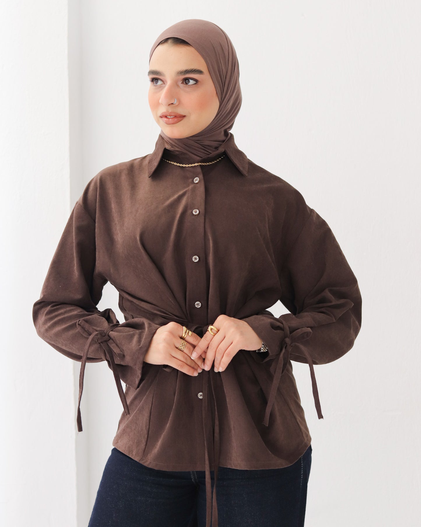 Soft Bow Side Shirt - SAMRA