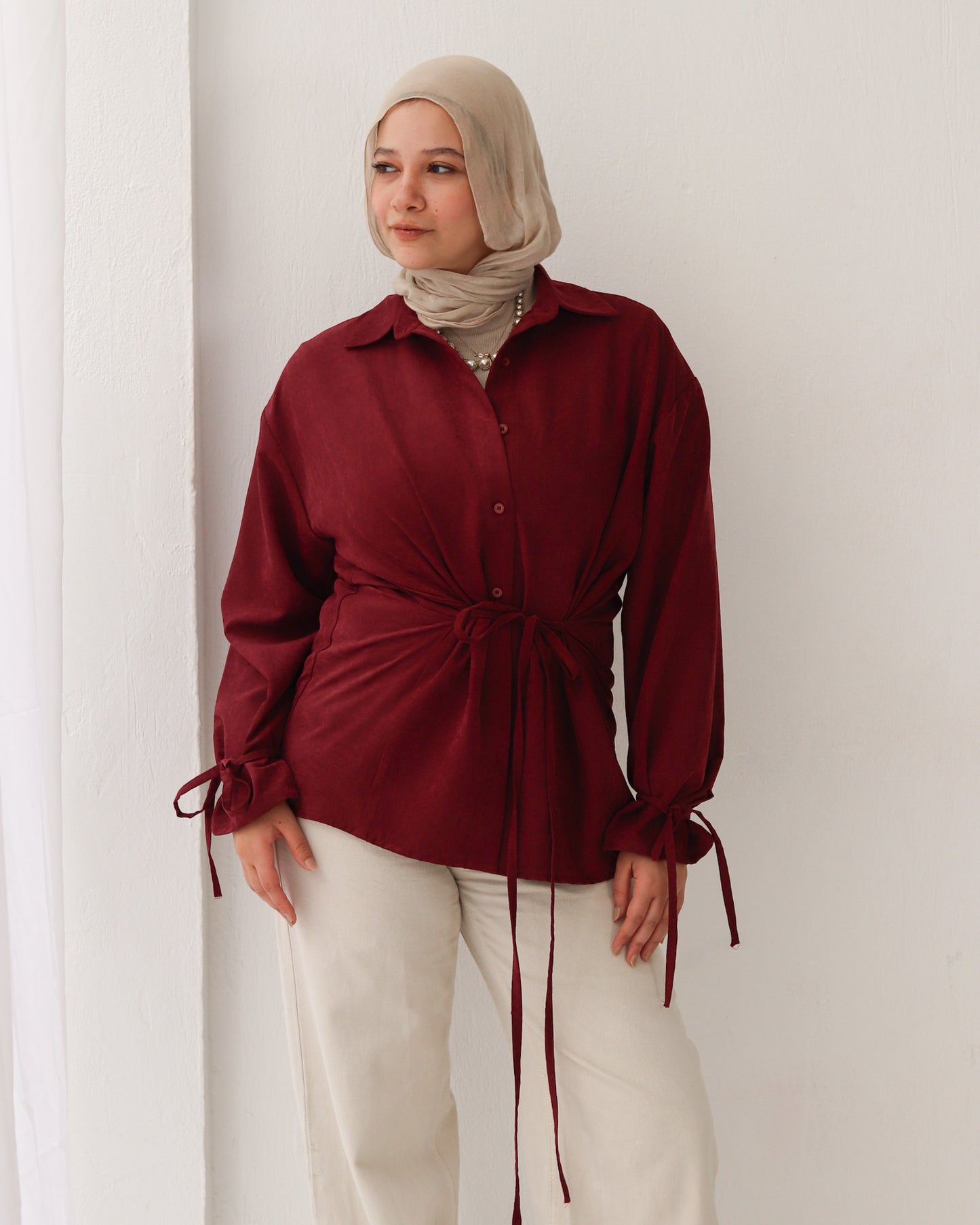 Soft Bow Side Shirt - SAMRA