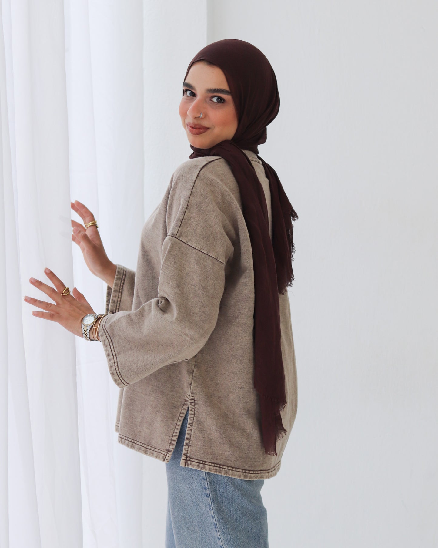 Washed melton top - SAMRA