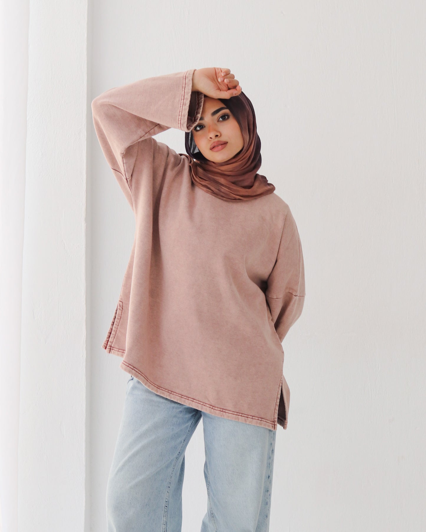 Washed melton top - SAMRA