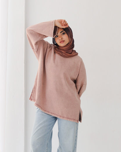 Washed melton top - SAMRA