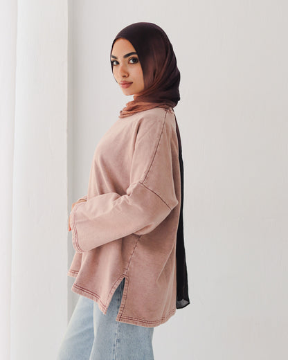 Washed melton top - SAMRA