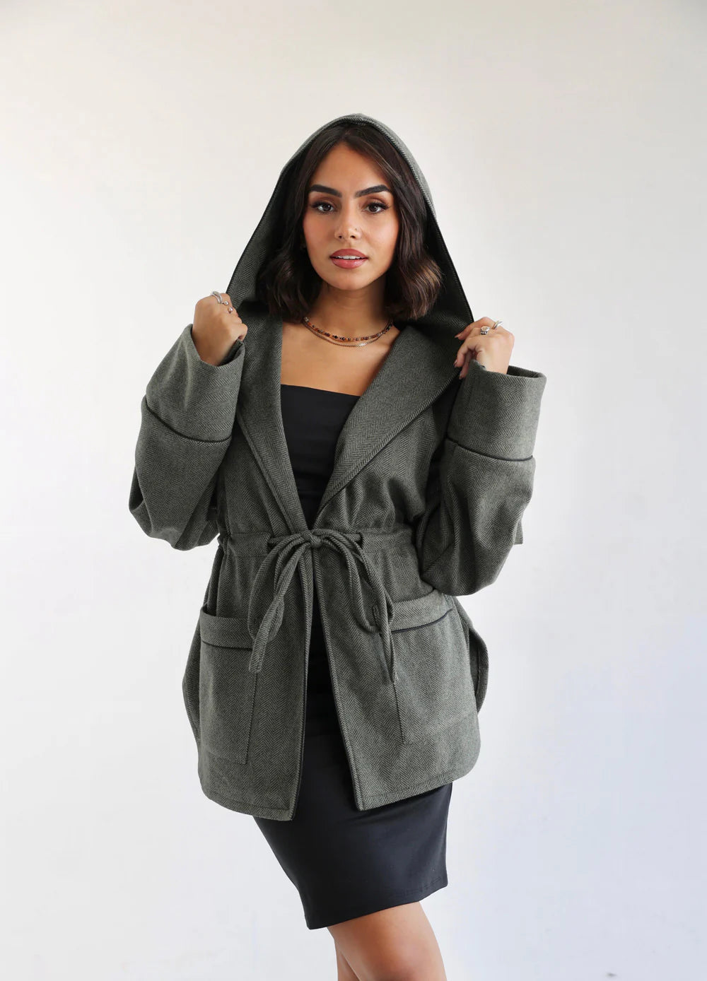 Wool hooded jacket - Sara Salama