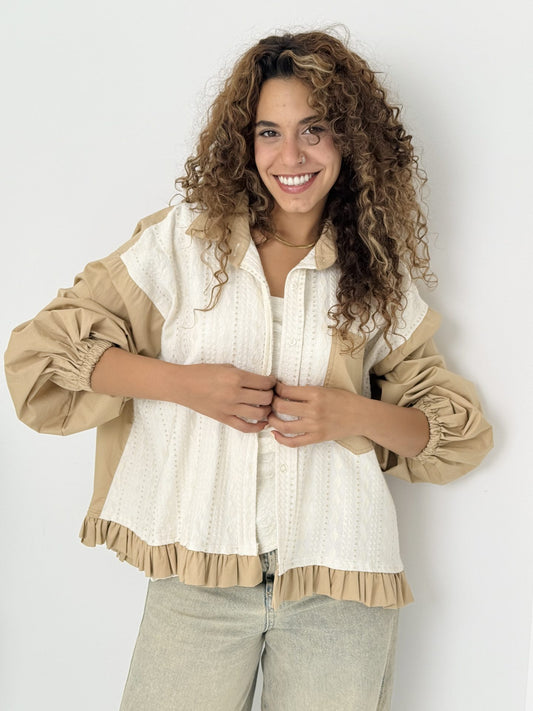 Camilia Embroidered linen-poplin shirt - Estringo