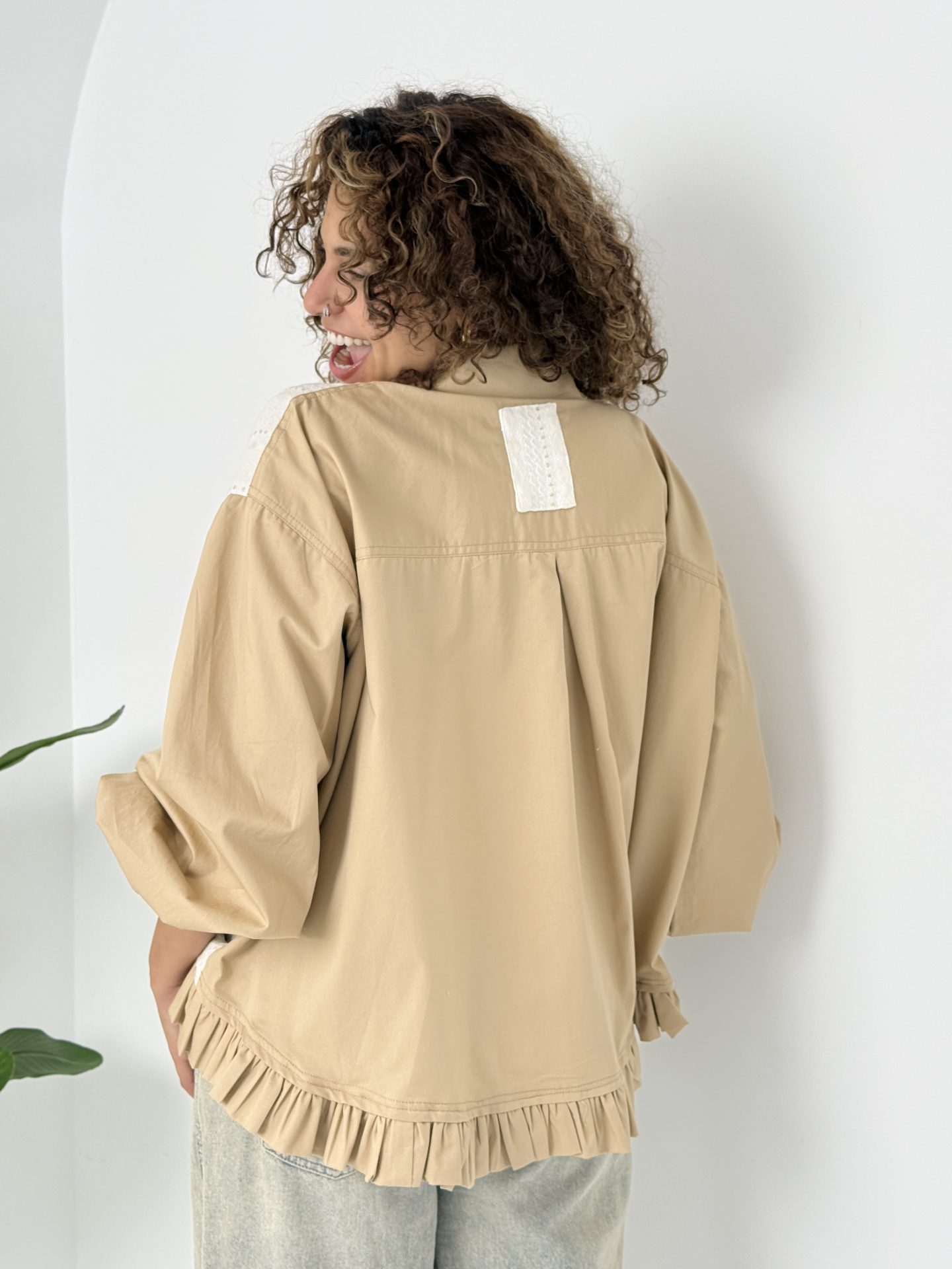 Camilia Embroidered linen-poplin shirt - Estringo
