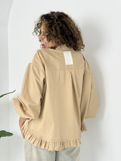 Camilia Embroidered linen-poplin shirt - Estringo