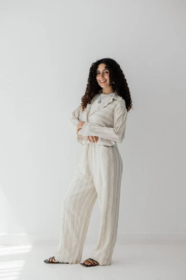 S-CH75 CROPPED STRIPED JACKET - AED