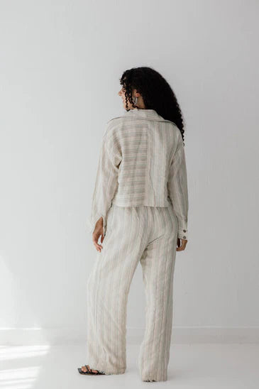 S-CH75 CROPPED STRIPED JACKET - AED