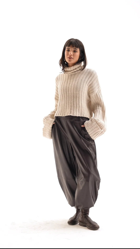 Balloon Leather Pants - Taj Sisters