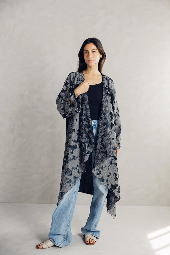 Asymmetrical  edgy cardigan - Maison taj