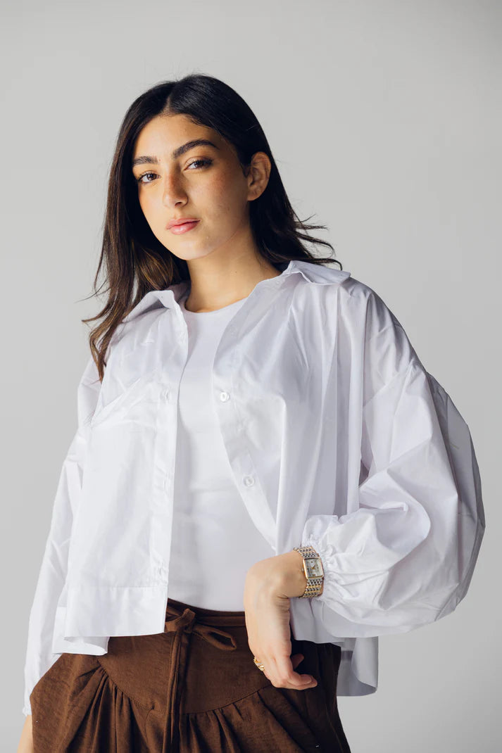Cropped poplin shirt - Maison Taj