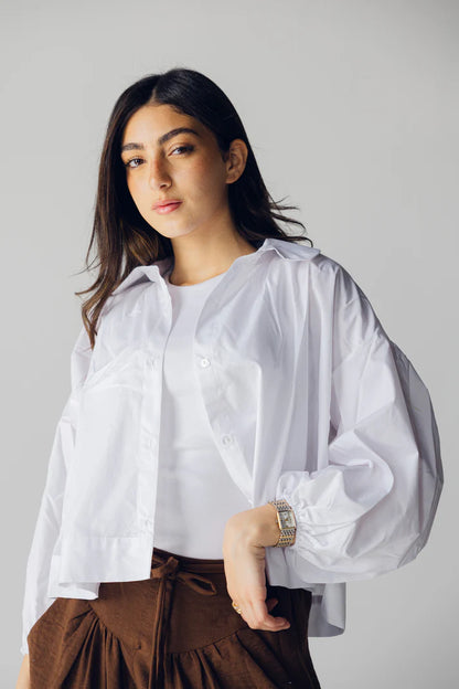 Cropped poplin shirt - Maison Taj