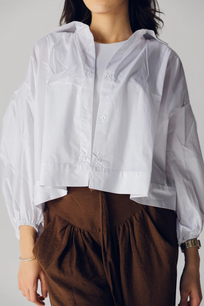 Cropped poplin shirt - Maison Taj