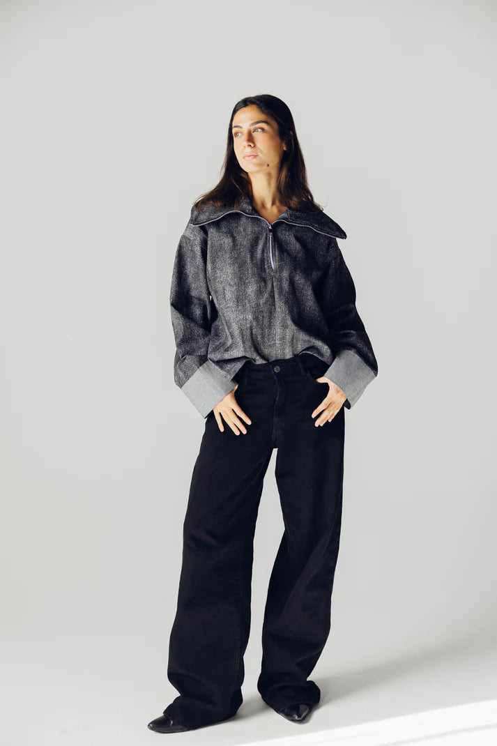 Cropped denim top - Maison taj