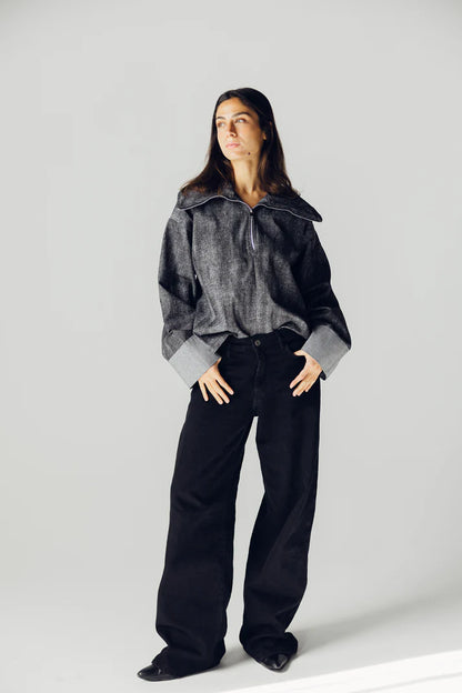Cropped denim top - Maison taj