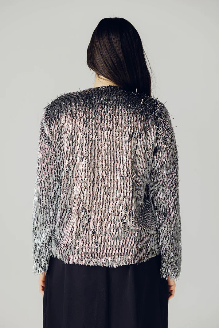 Beaded shimmer blazer - Maison Taj