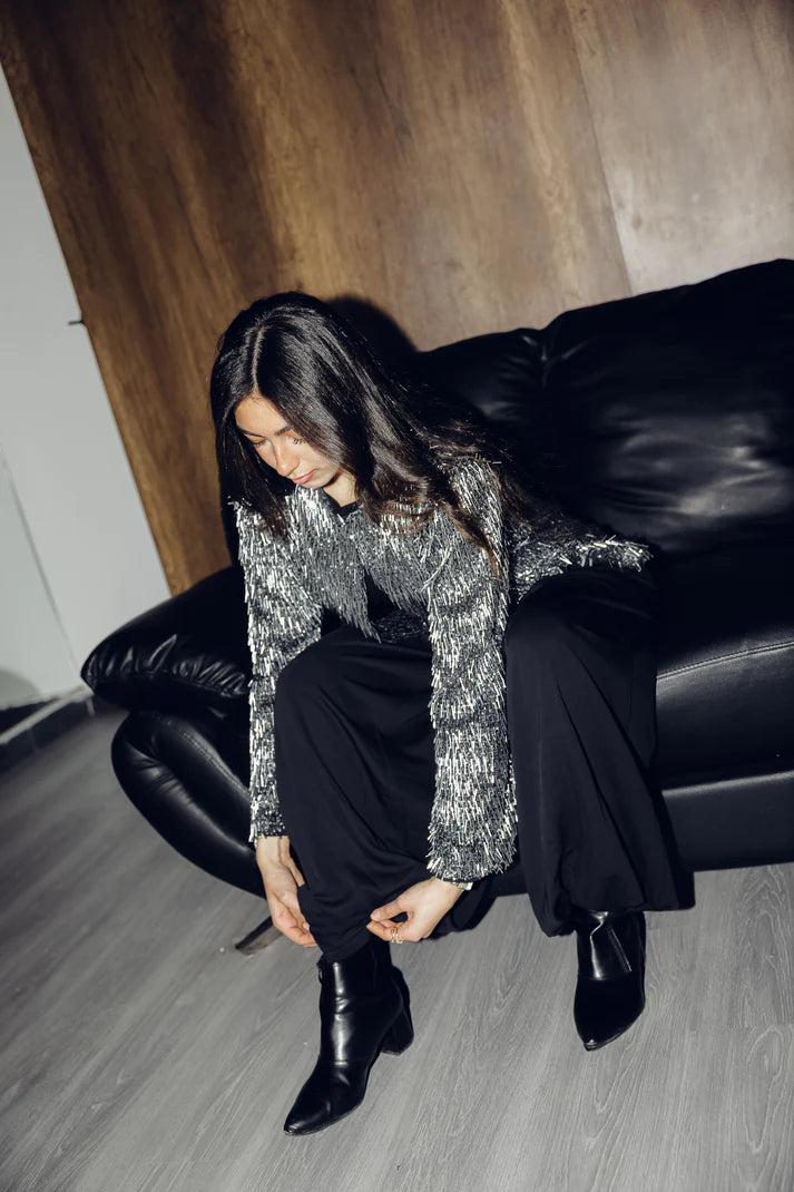 Beaded shimmer blazer - Maison Taj