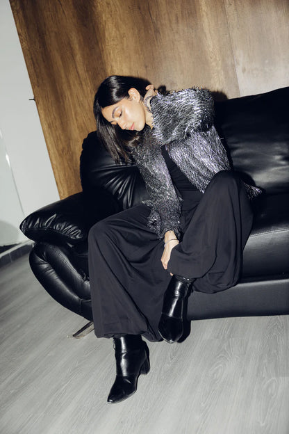 Beaded shimmer blazer - Maison Taj