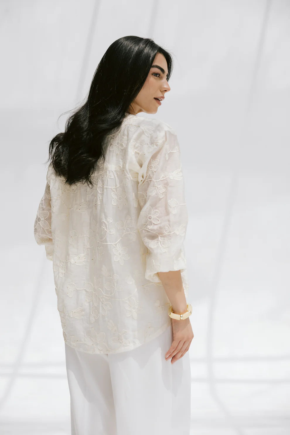 Fleurine blouse - Peach and mint