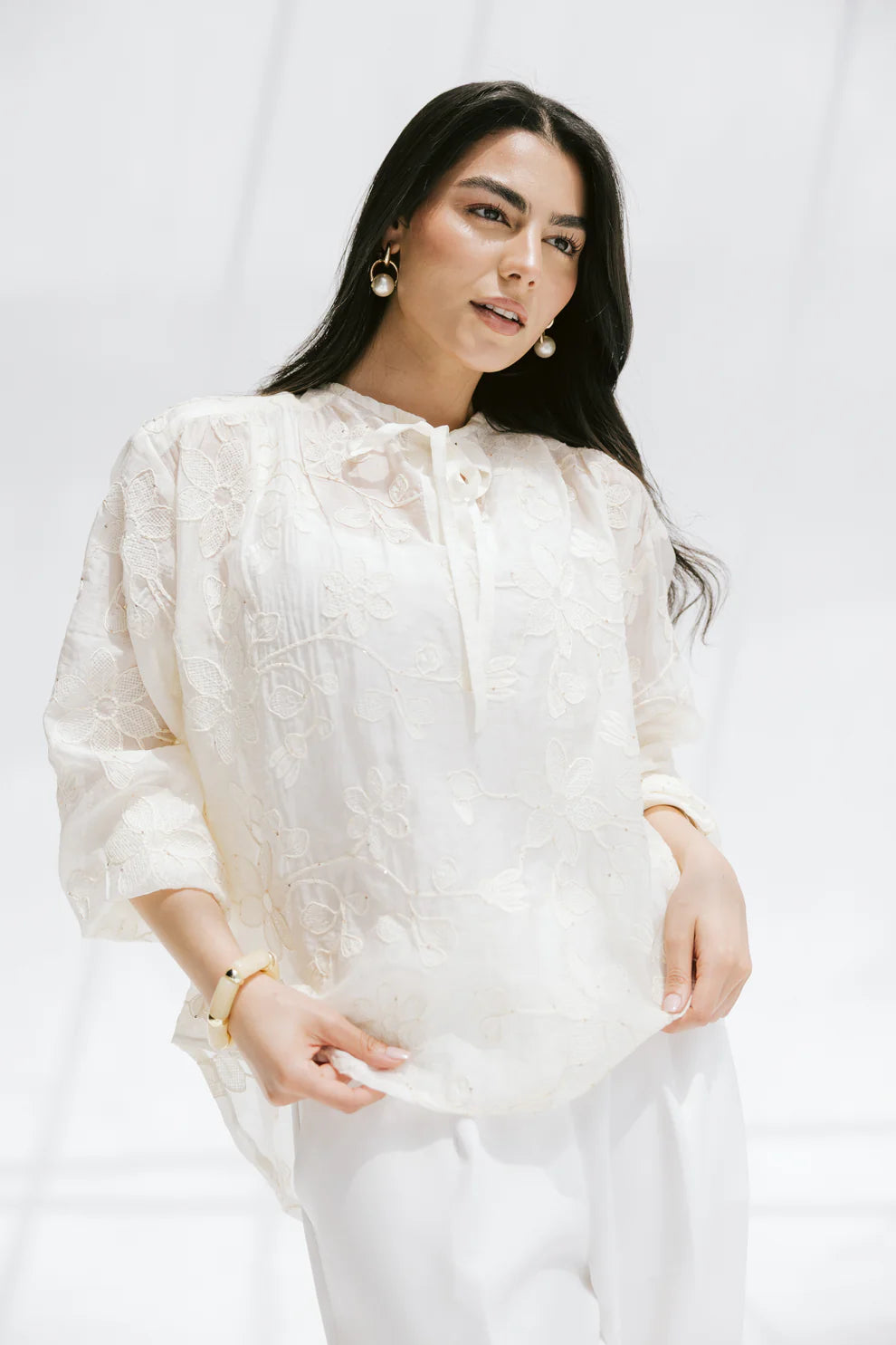 Fleurine blouse - Peach and mint