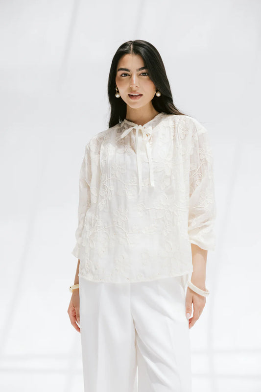 Fleurine blouse - Peach and mint