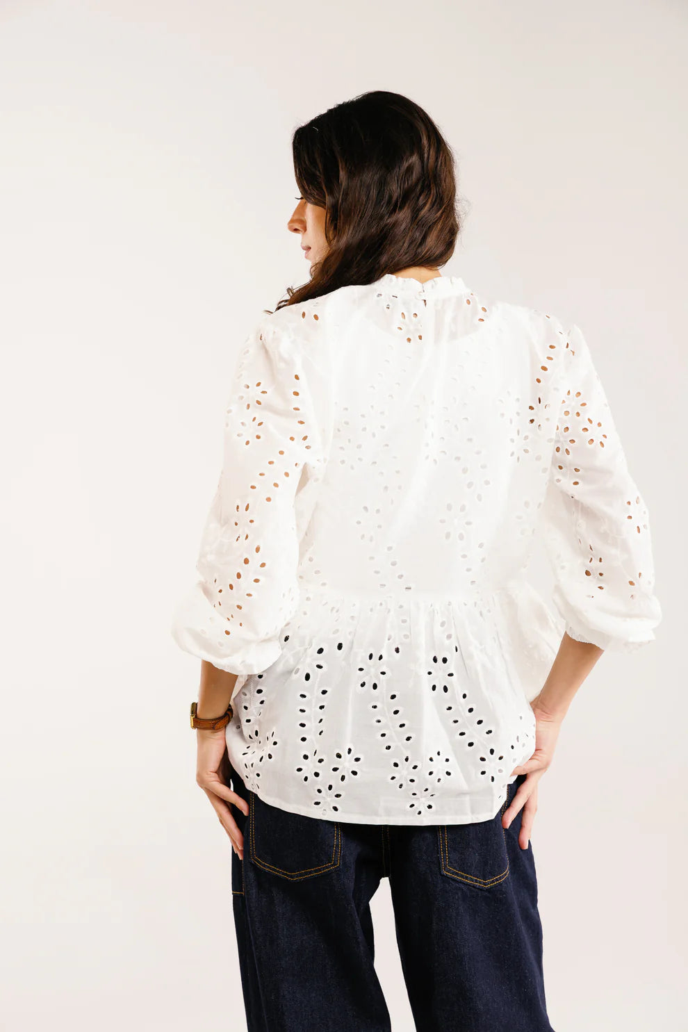 The eyelet blouse - Peach and mint