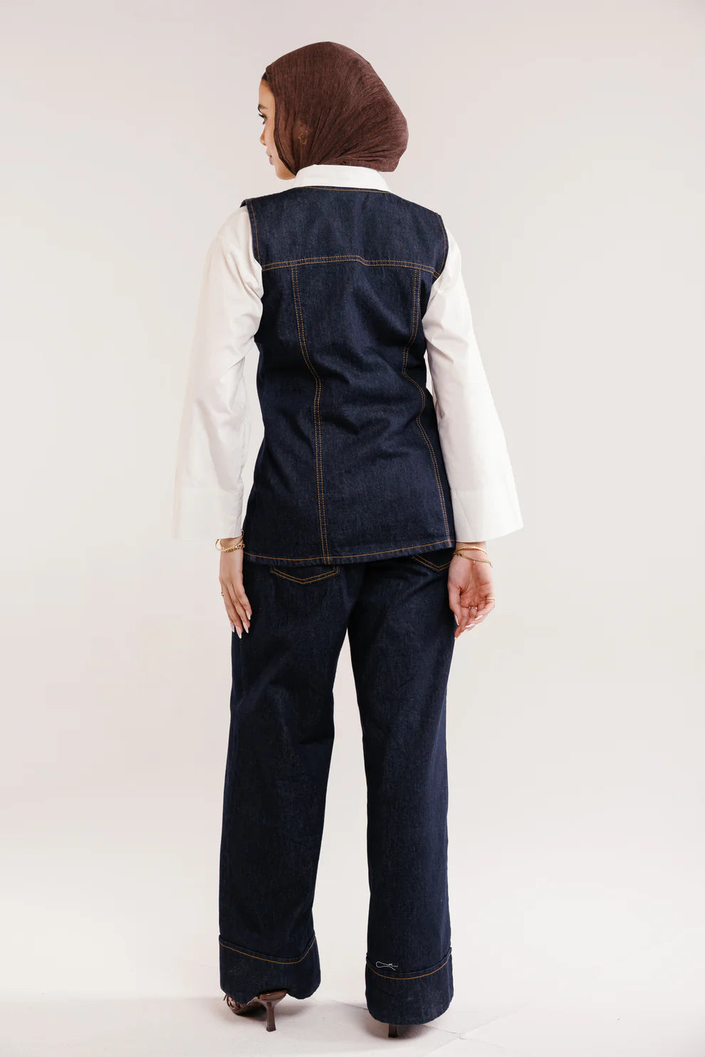 Juliette denim set - Peach and mint