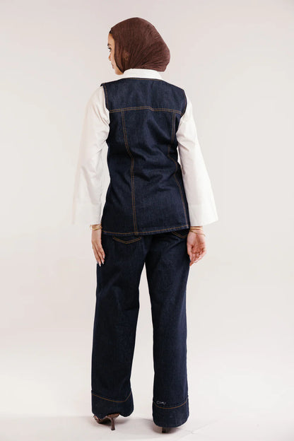 Juliette denim set - Peach and mint