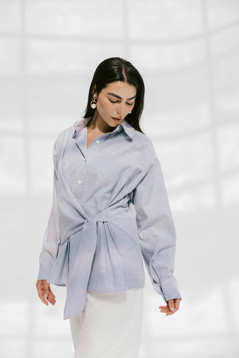 Sailor knot shirt - Peach and mint