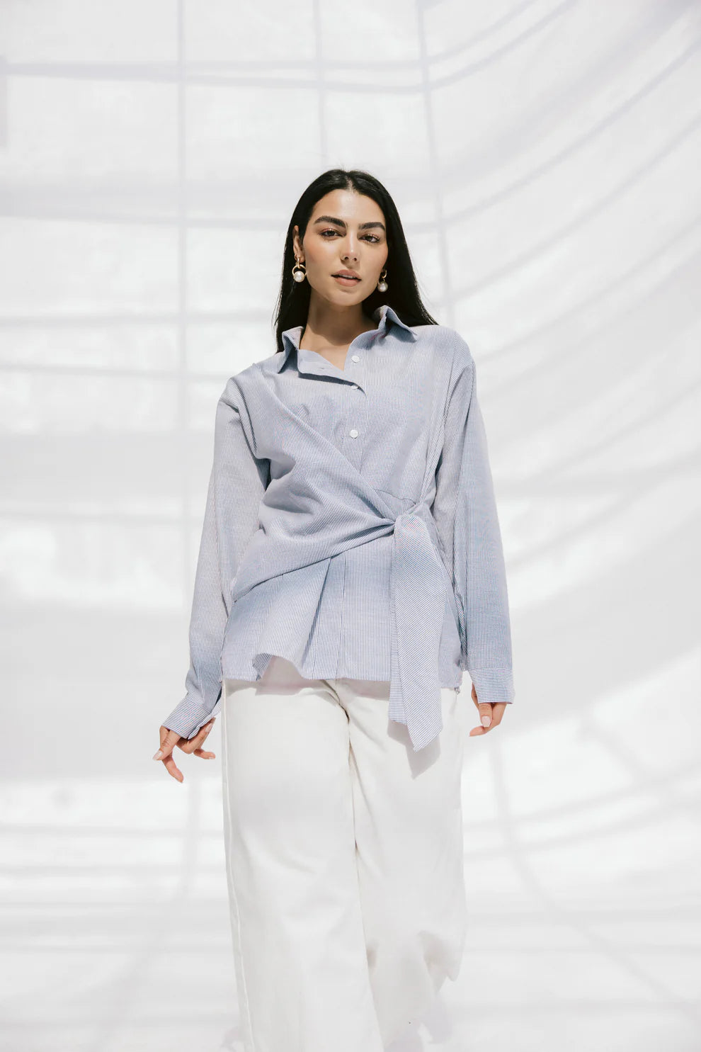 Sailor knot shirt - Peach and mint