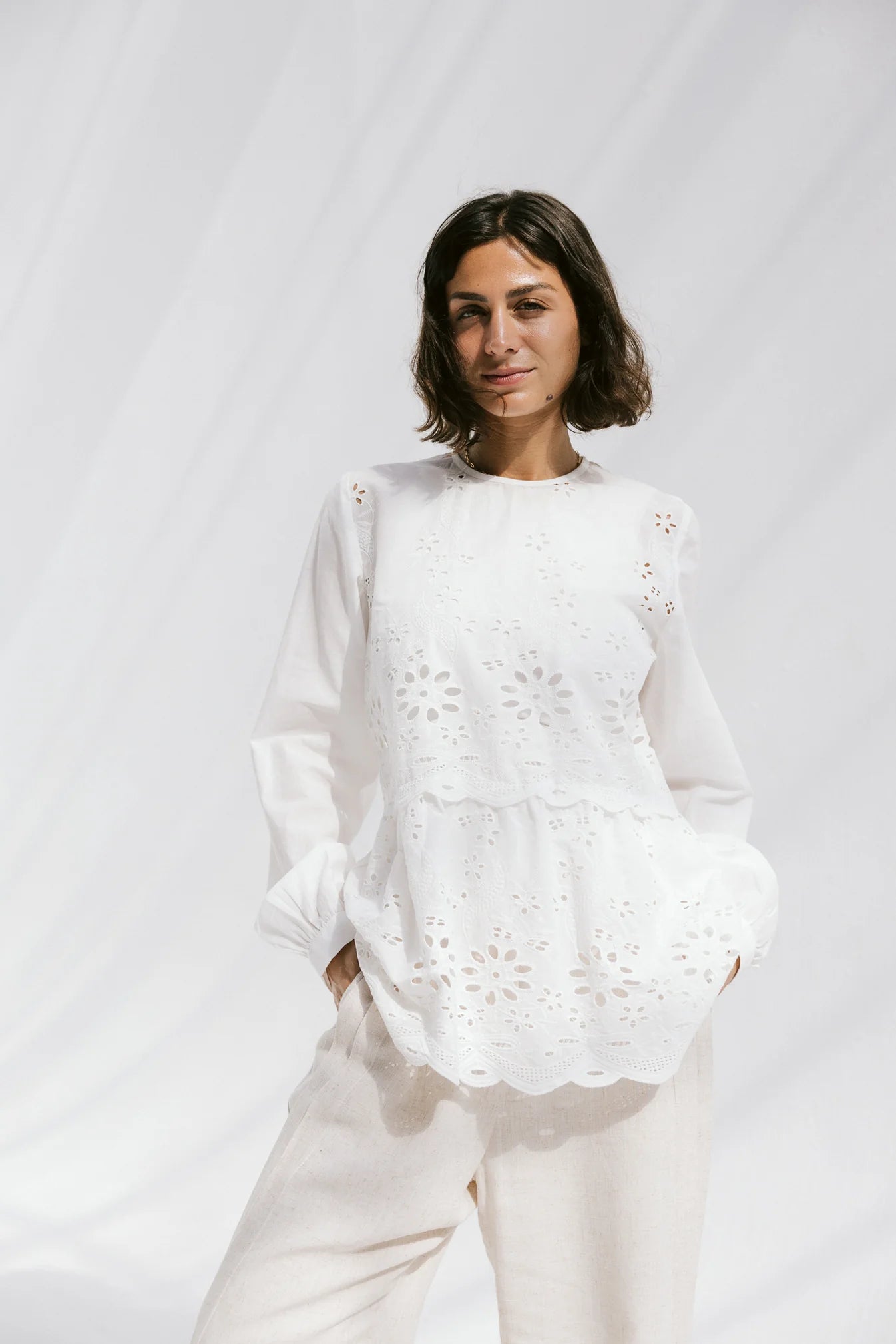 The wildflower blouse - Peach and mint