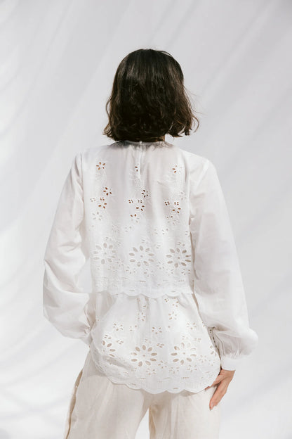 The wildflower blouse - Peach and mint