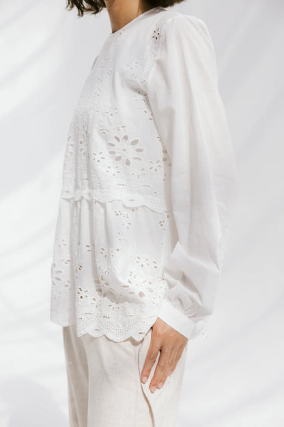 The wildflower blouse - Peach and mint