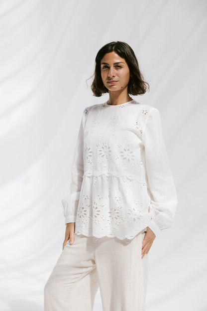 The wildflower blouse - Peach and mint