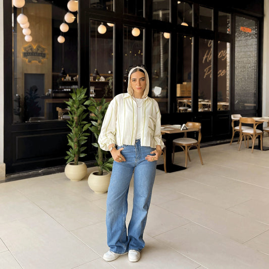 Striped linen croped shirt - Estringo