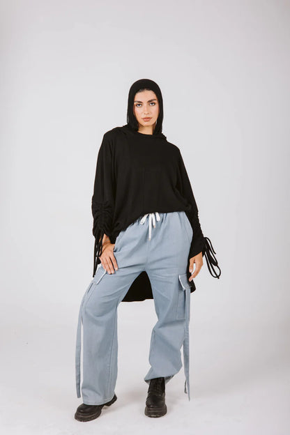 Cargo denim pants - Taji designs