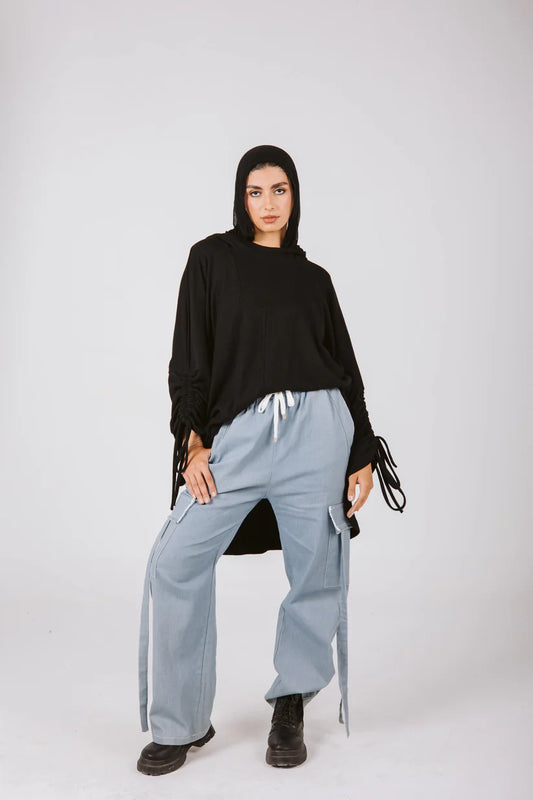 Cargo denim pants - Taji designs