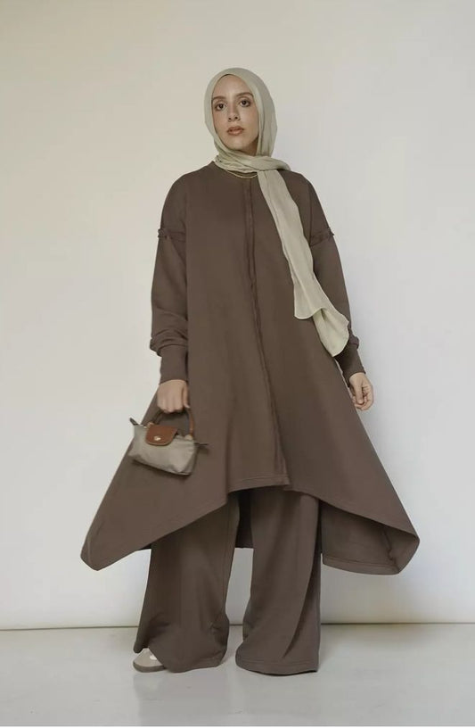 High low melton set - Modesty Abaya