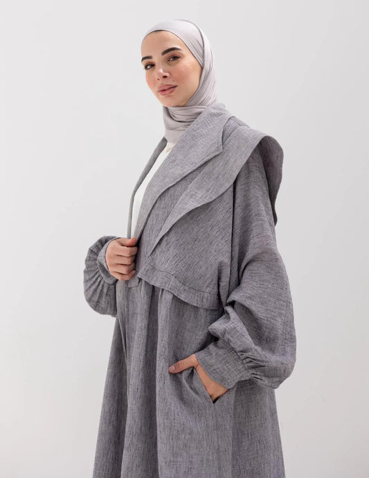Linen cardigan with golden dots - Hijab Festival