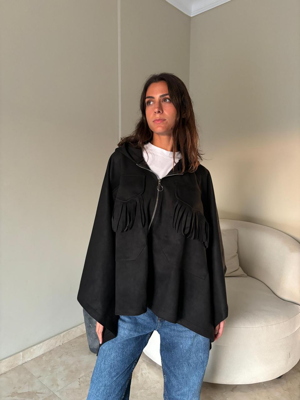 Fringe Cape Jacket - Honna