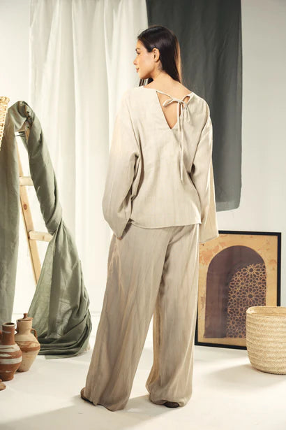 S26-T50 Washed linen loose blouse - AED