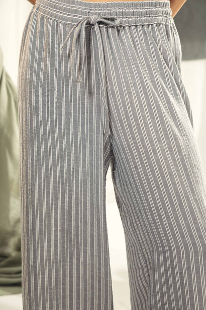 S26-P72 striped wide leg pants - AED