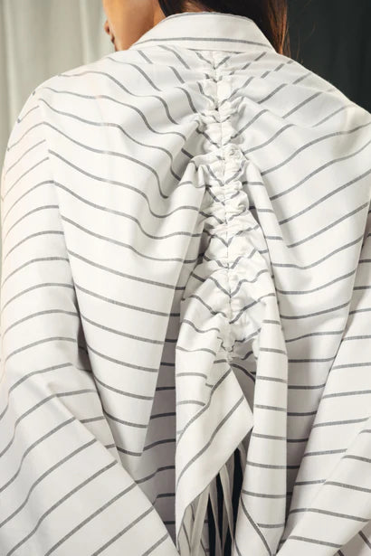 S26-CH35 oversized striped shirt - AED